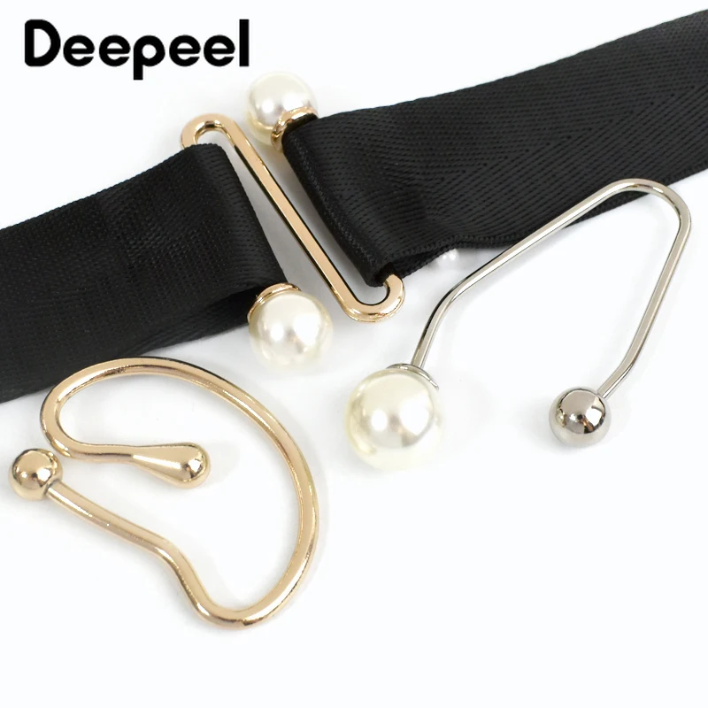 2/4/10Pcs Deepeel Metal Hook Buckle U-shaped Screw Decorative Clasp Dress Shirt Double-headed Pearl Irregular Spiral Button