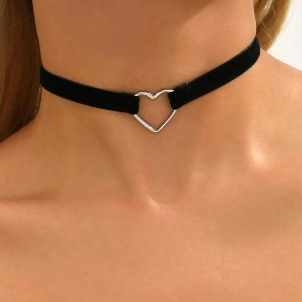Black Choker Necklace for Women Adjustable Layered Velvet Leather Lace Collar Necklace Y2K Choker - view 2