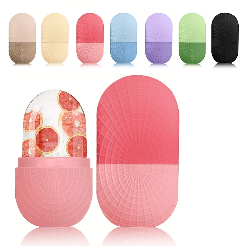 アイスコンプレスモールド冷却＆引き締めフェイシャルスキンアイス漏れ防止再利用可能フェイシャルケアツールシリコン製アイスキューブトレイビューティーリフト