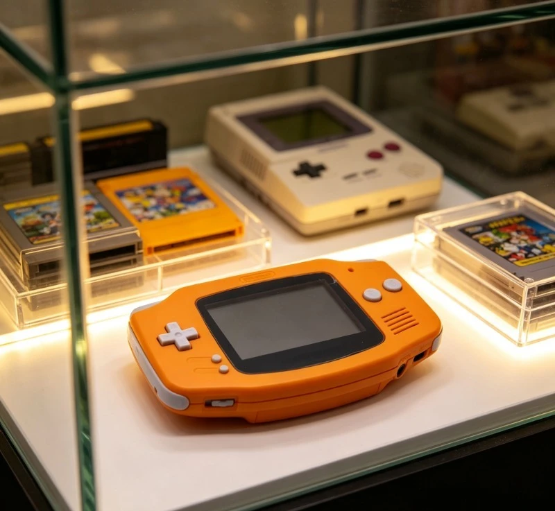 Orange Modified GBA Game Boy Advance Game Console Original LCD Screen