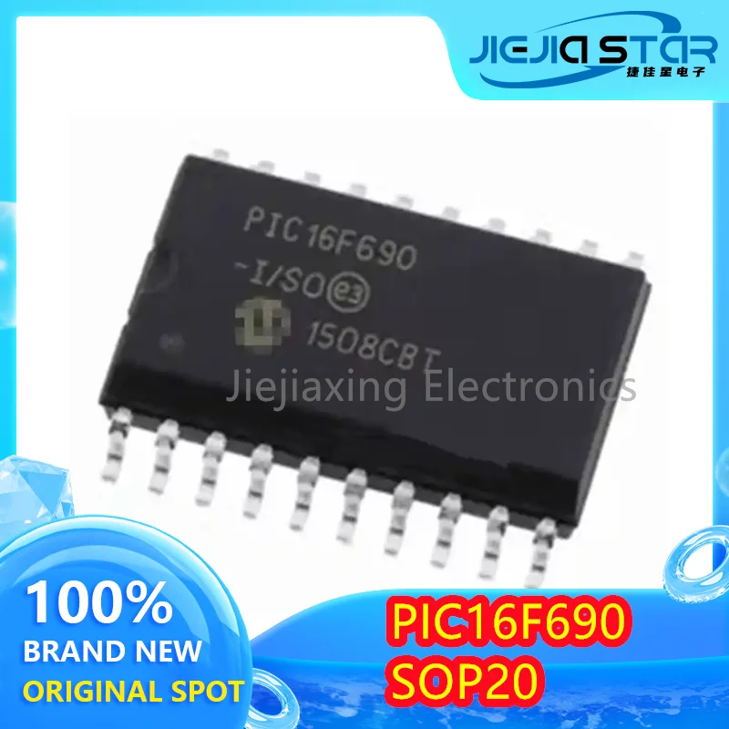 5 pieces free shipping PIC16F690 PIC16F690-I/SO 100% brand new and original SOP20 microcontroller chip Electronics