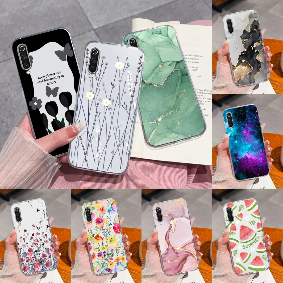For Xiaomi Mi 9 Pro SE Lite Case Gradient Color Clear Back Cover Soft Slim Housing For Mi9 Mi 9Pro 9Lite 9SE Phone Cases Funda
