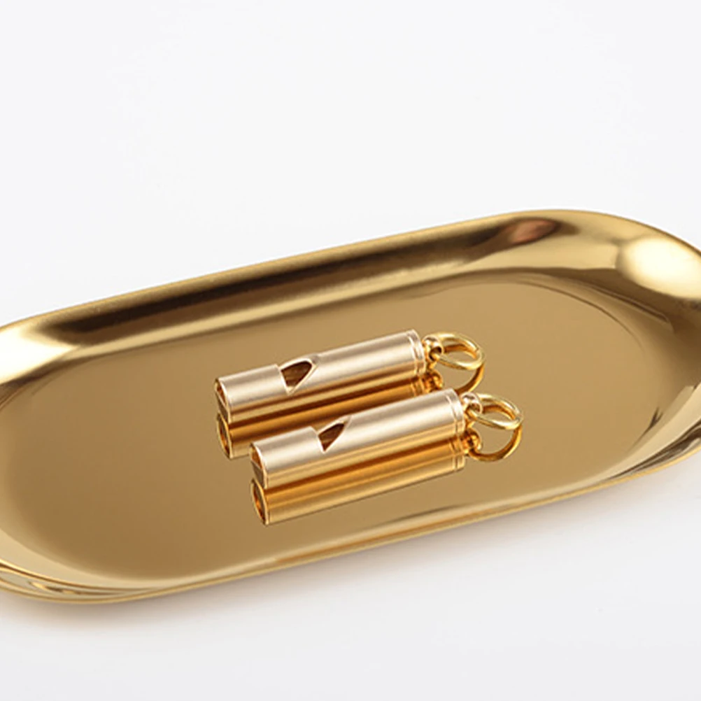 3 قطعة سلسلة المفاتيح النحاسية خمر نمط النحاس صافرة لمغامرة في الهواء الطلق معدات الإنقاذ في حالات الطوارئ