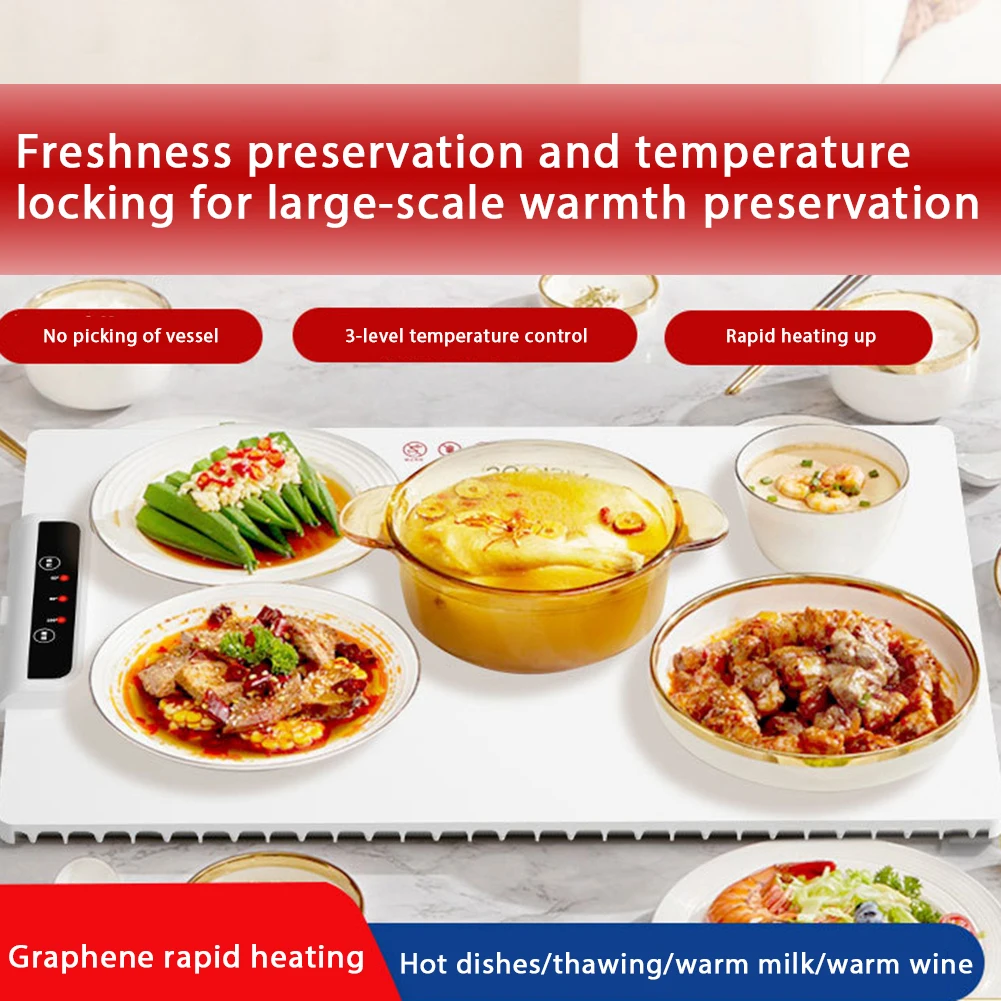 Electric Warming Tray With Adjustable Temperature Foldable Electric Food Warmer For Buffet Restaurants Party