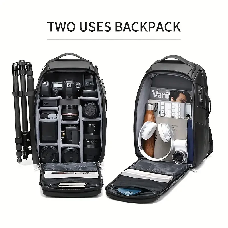 Waterproof outdoor camera backpack professional photography tripod camera bag suitable for 17-inch laptop backpack SLR drone bag