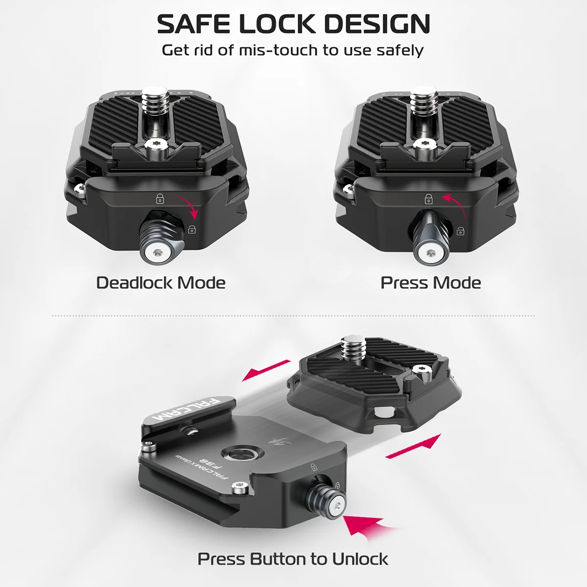 Ulanzi FALCAM F38 Quick Release Plate Mount for DJI RS4 / RS4 PRO / RS 2 / RSC 2 / RS3 / RS3 PRO Arca Swiss Quick Release Plate