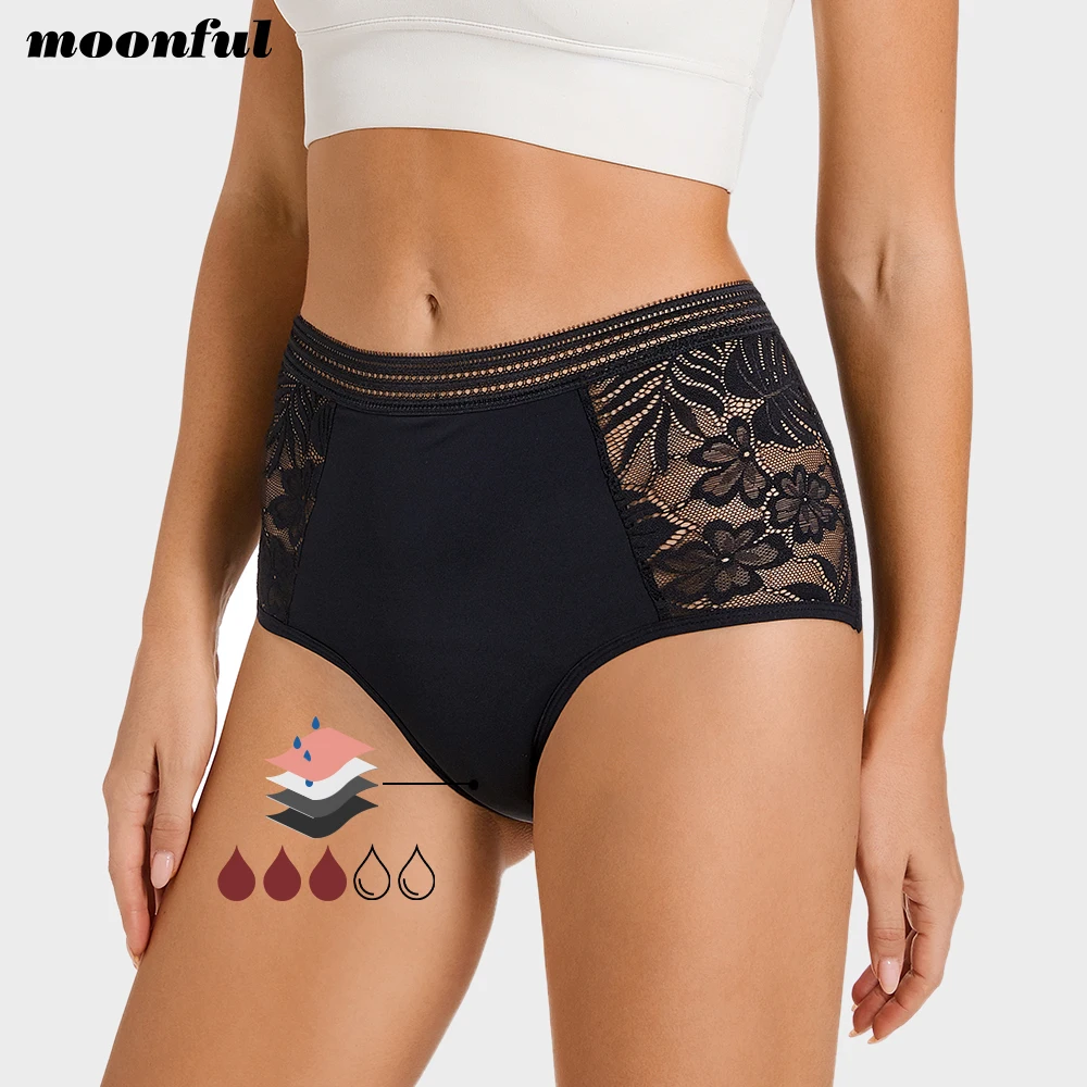 Calcinha menstrual mulher cintura alta ciclo menstrual absorvente roupa interior à prova de vazamento cuecas menstruais período roupa interior fluxo pesado