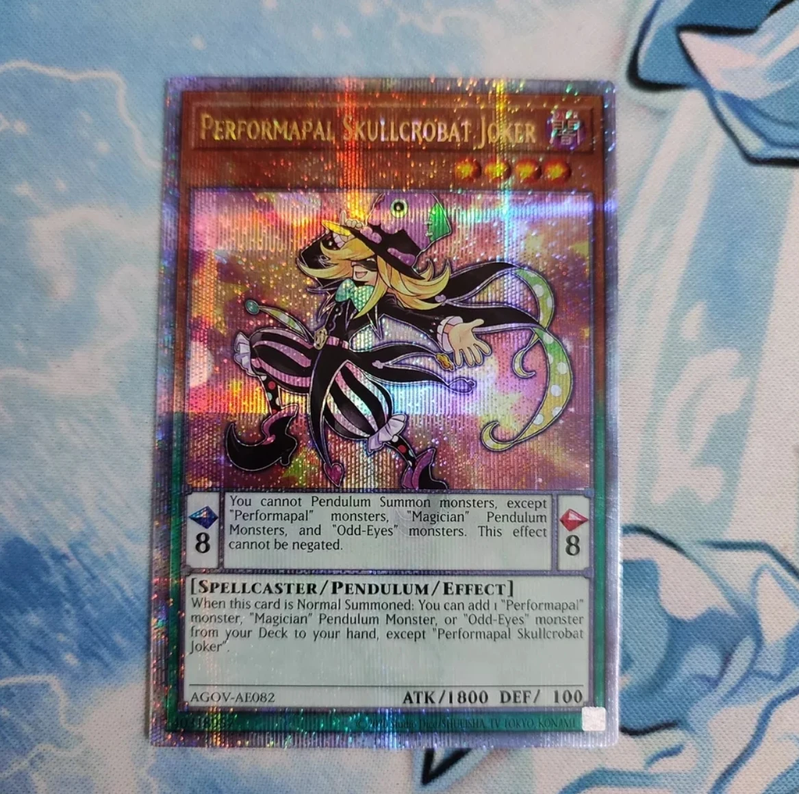 

Yugioh KONAMI AGOV-AE082 Performapal Skullcrobat Joker 25th Quarter Century Secret Редкая азиатская английская коллекция мятная карта