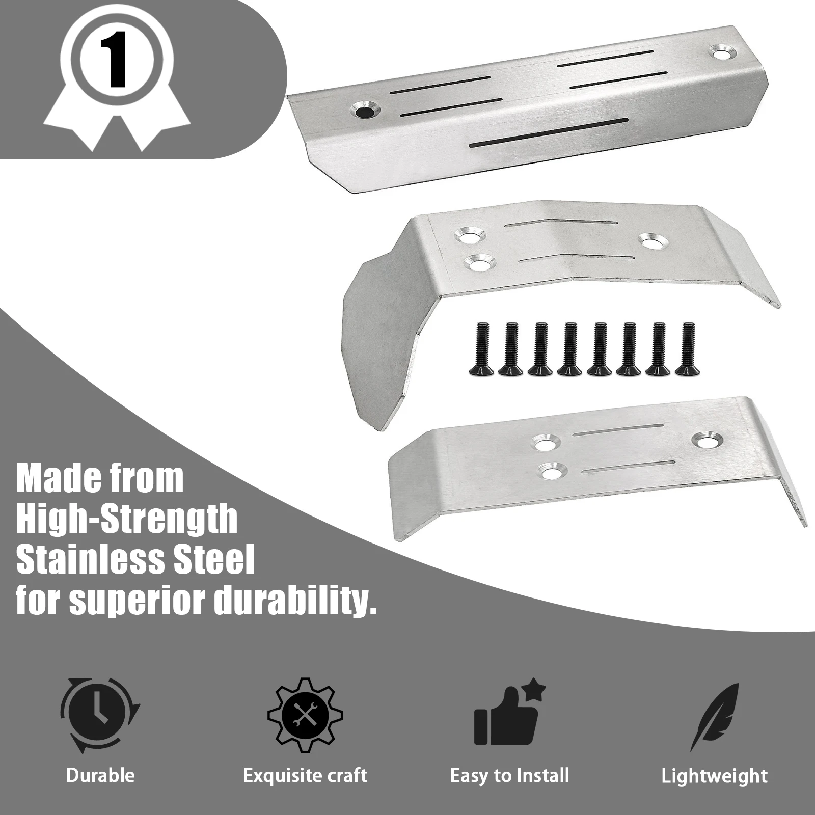 

RC Stainless Steel Chassis Armor and Front Rear Guard Plate for Traxxas Mini Maxx 107154-1 Chassis Guard Skid Plate Set Upgrade