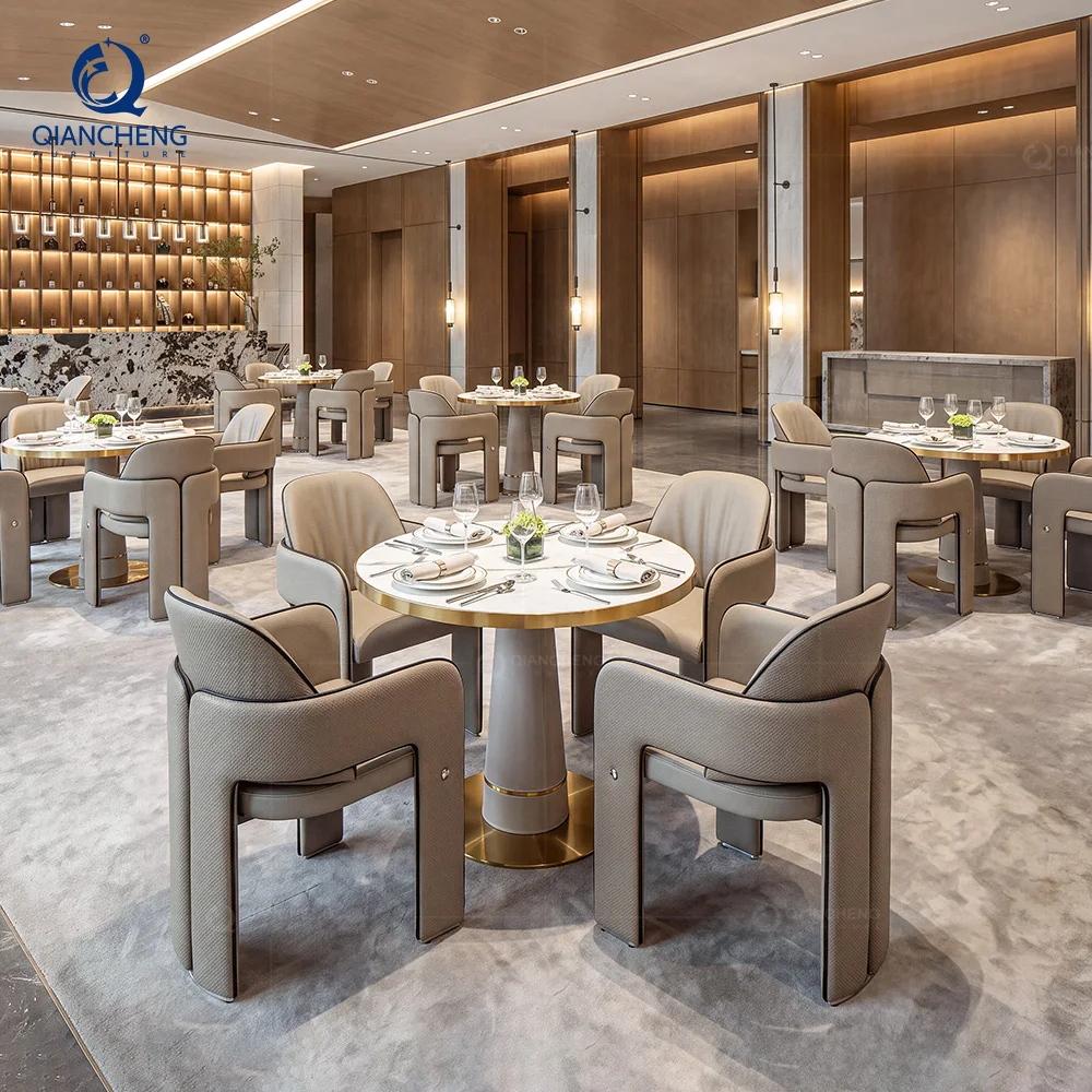 Wholesale Commercial Hotel And Cafe Furniture Dining Table Durable Modern Restaurant Negotiation Table And Chair Combination