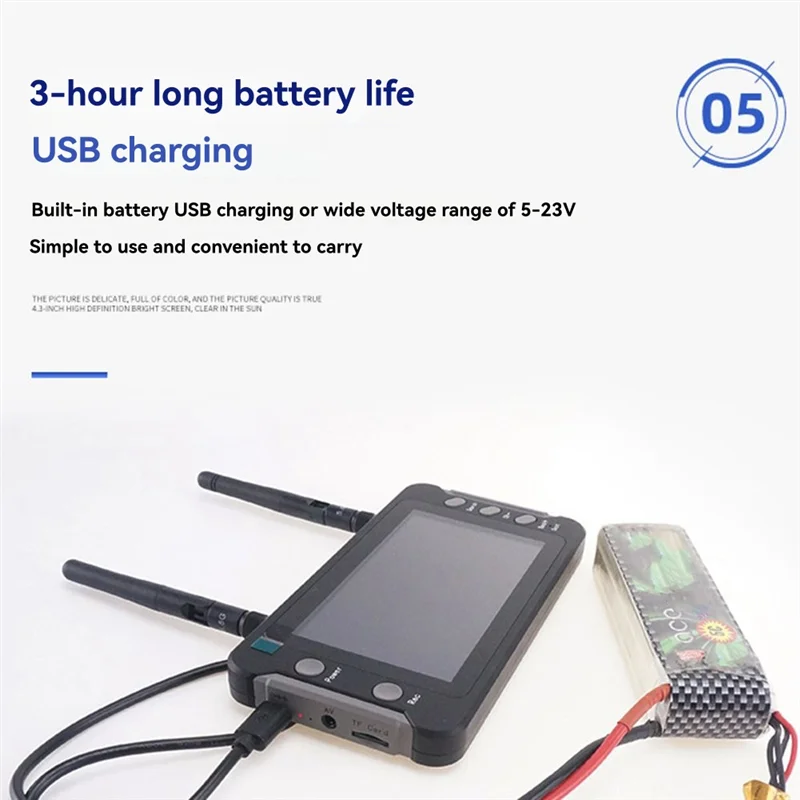 

B94A FPV Monitor LCD Display 5.8G Auto Search Video Recording 4.3 Inch RC FPV Multicopter