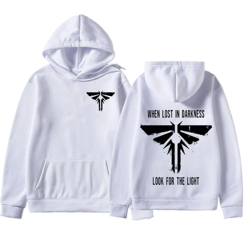 The Last of Us Harajuku Hoodies Hipster When Lost in Darkness Look for The Light Firefly Hoodie Mens Women Aesthetic Sweatshirts