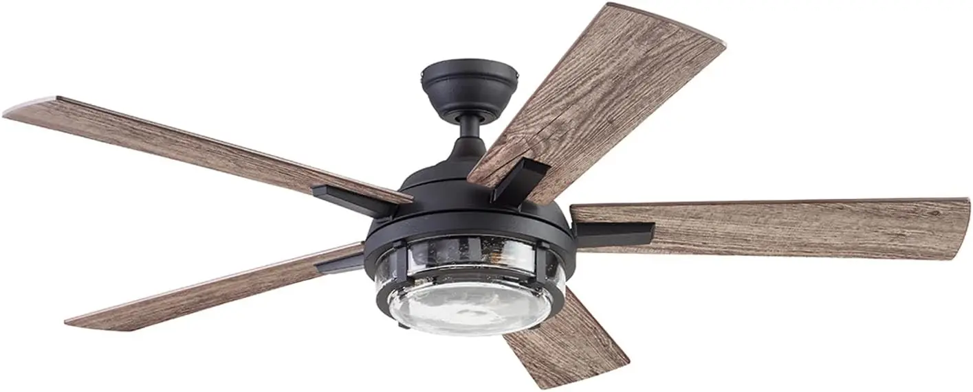 Prominence Home Freyr, 52 Inch Indoor Outdoor LED Ceiling Fan with Light, Remote Control, Dual Mounting Options, 5 Dual Finish B