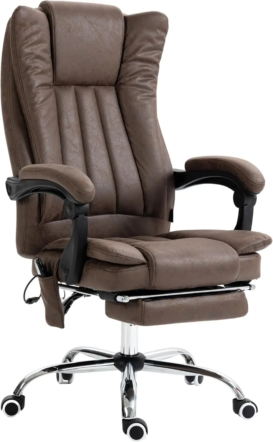 

Microfiber Office Chair, High Back Computer Chair with 6 Point Massage, Heat, Adjustable Height and Retractable Footrest