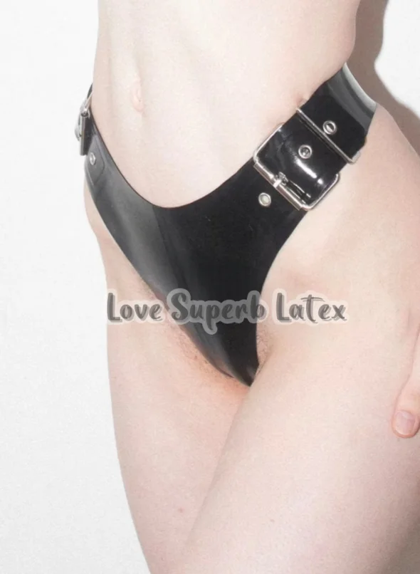 Latex Women's Latex G-string Briefs With Buckle Fetish Latex Rubber Lady's Brief Latex Gummi Panties No Zipper Halloween Party