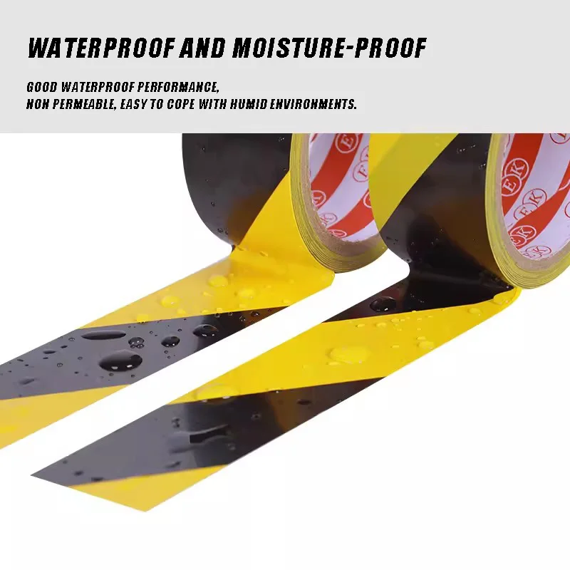 48mm x 33M Black & Yellow Hazard Warning Safety Stripe Tape Ideal For Hazard Caution Warning Social Distance Warehouse Gym Floor