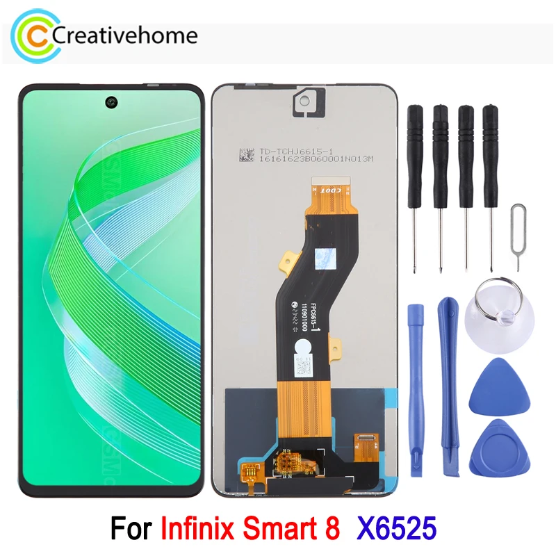 Schermo LCD OEM da 6.6 pollici per Display Touch Screen Infinix Smart 8 X6525 con parte di ricambio per assemblaggio completo del digitalizzatore