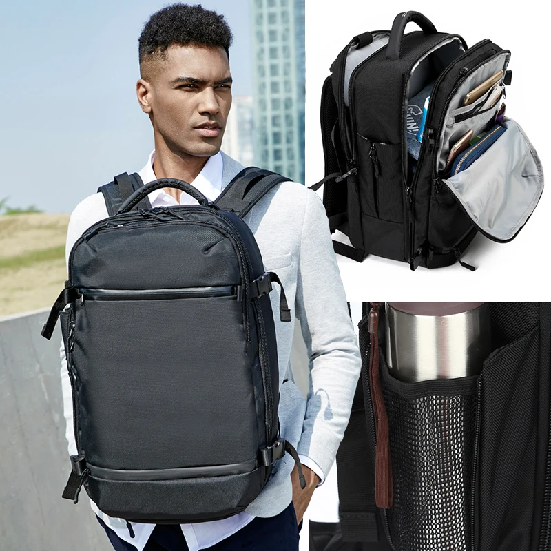 Ozuko mochilas lHochwertiger Herren-Business-Rucksack, Schultasche, große Kapazität, Gepäcktaschen, lässiger Reiserucksack mit Schuhen