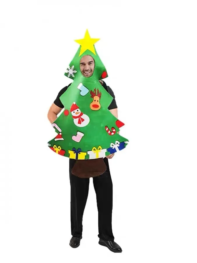 Cisas Tree Bell Sos Role Play Costume Funny Stage Performance Clothing for Adults Polyester Fiber 00% Winter Faion