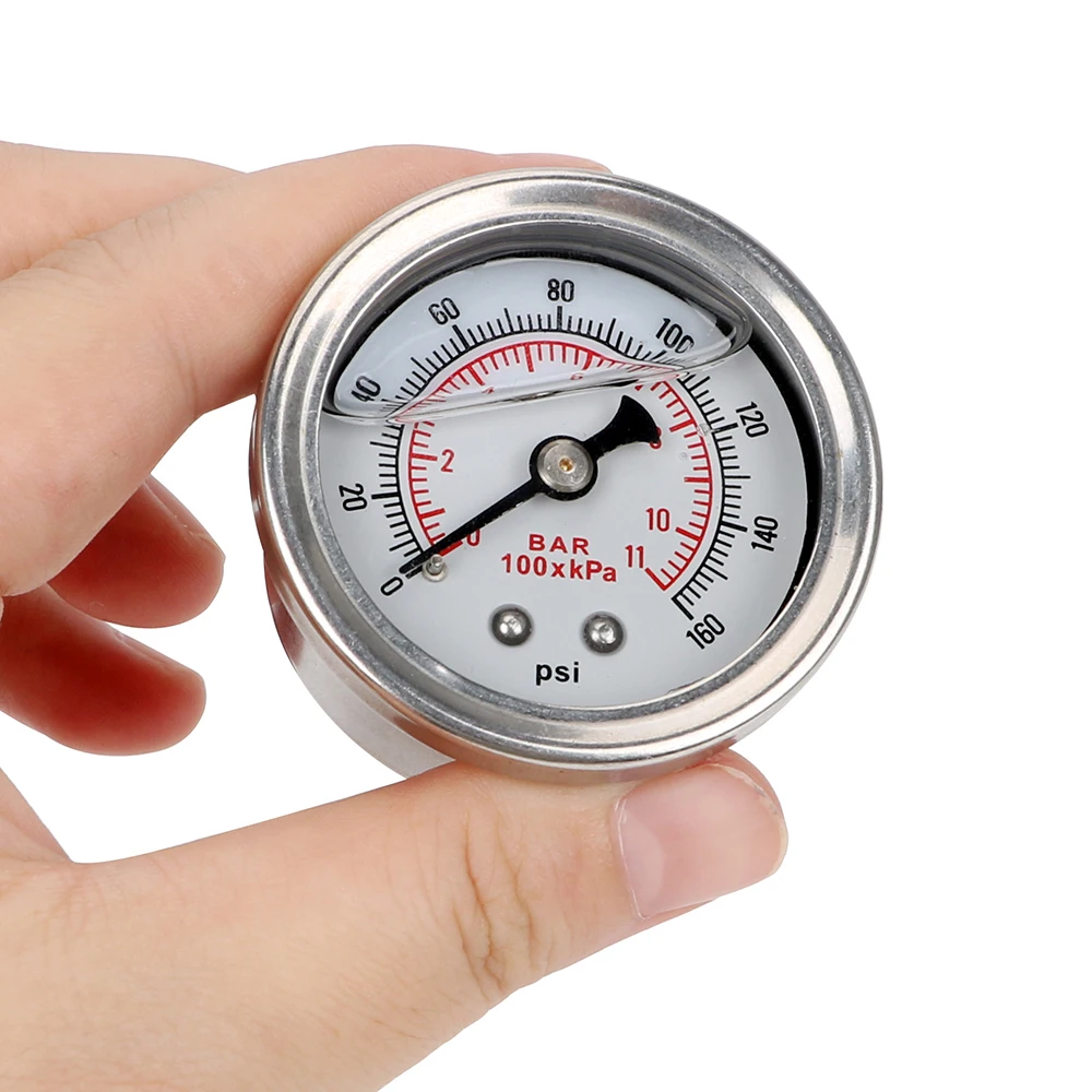 Miernik ciśnienia oleju, tester cieczy, system monitorowania cieczy, zakres 0-160 psi, 1/8 cala, miernik ciśnienia paliwa.