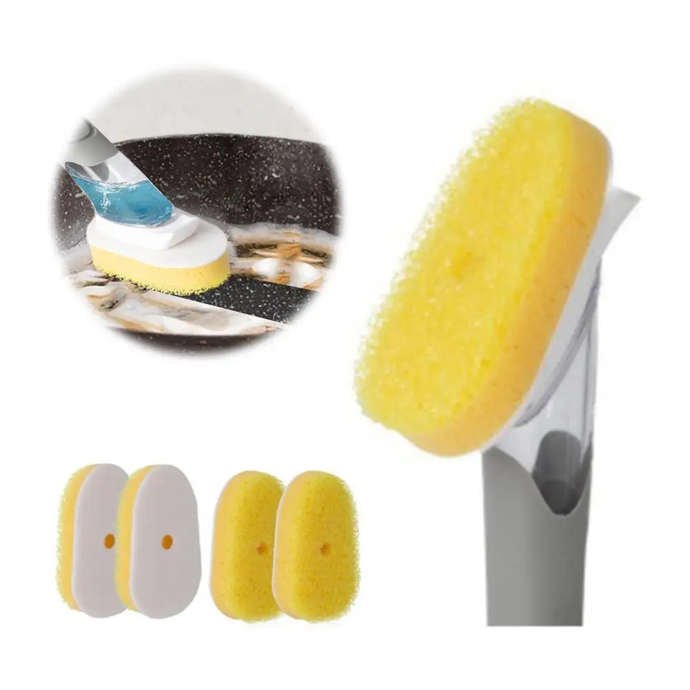 Replacement Sponge Head High Density Non Scratch Scrubbing Pad Easy Push to Replace Durable Cleaning Tool for Kitchen Bathroom