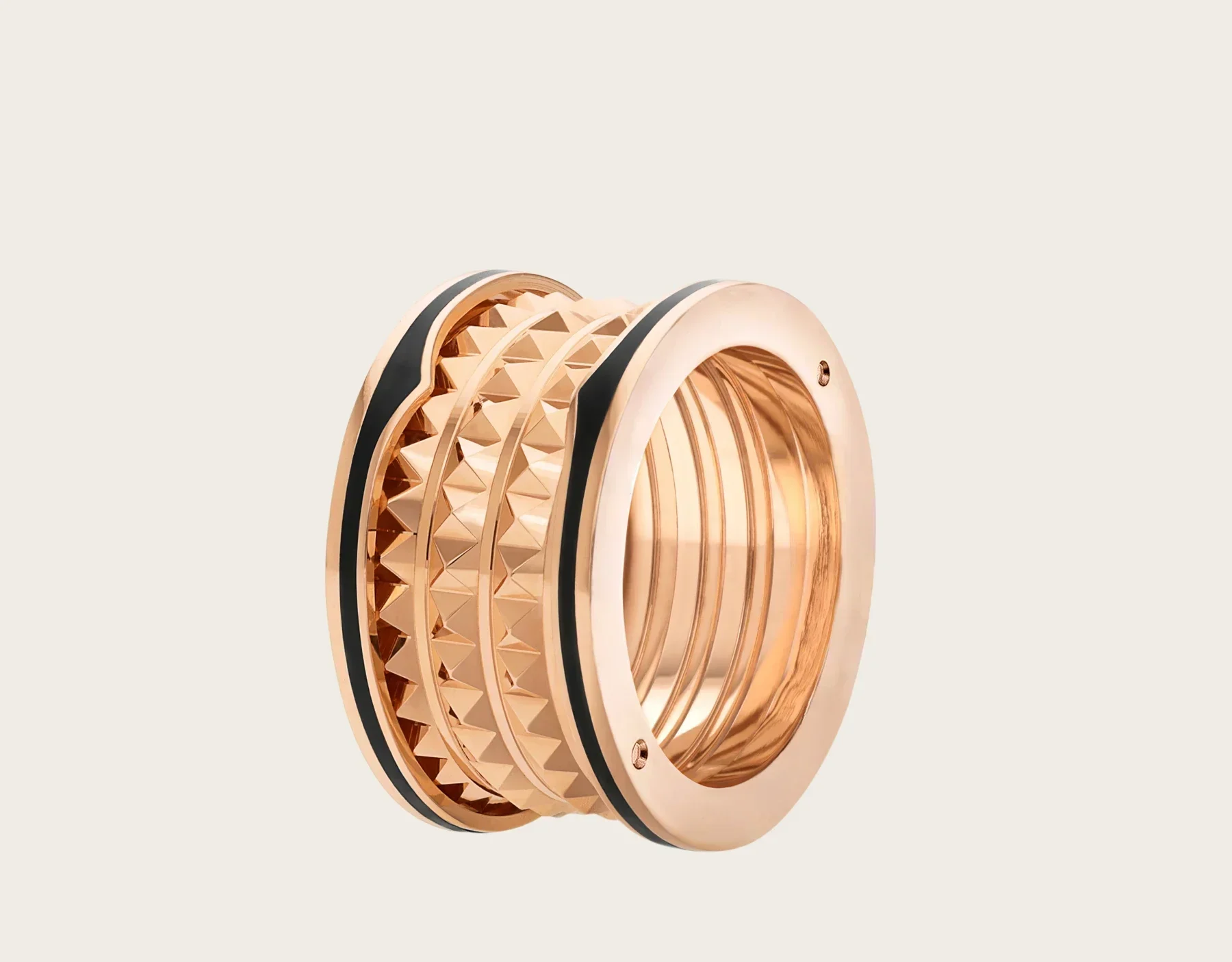 

2025 New Arrival! S925 Black Ceramic Couple Ring, Rose Gold Plated, Spring Design, Perfect for Men & Women