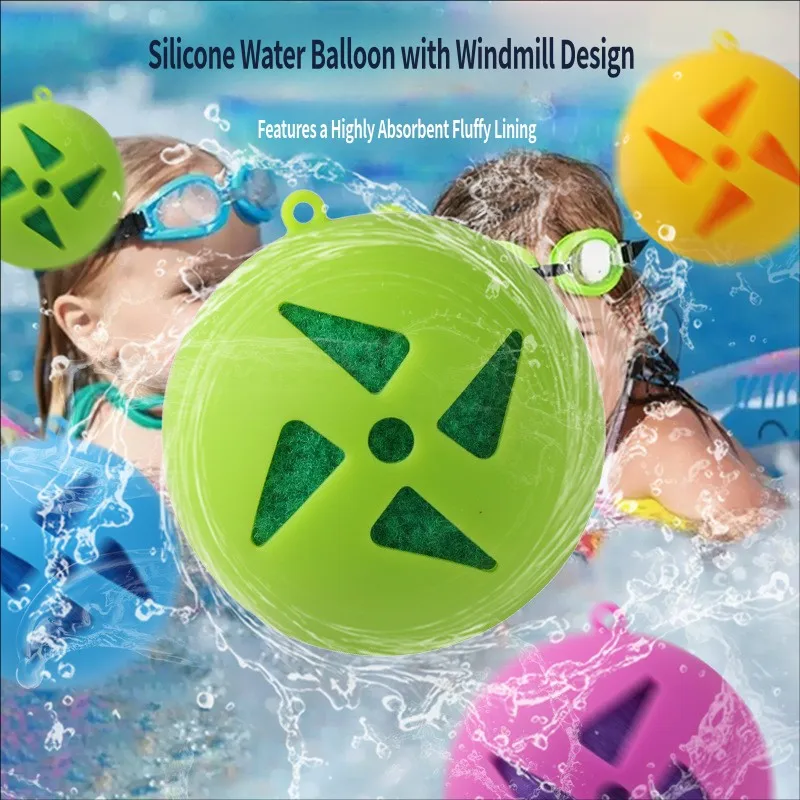

Kids Summer Water Splashing Ball Water Toy Outdoor Beach Water Game Silicone Water Balloon Windmill Throwing Ball