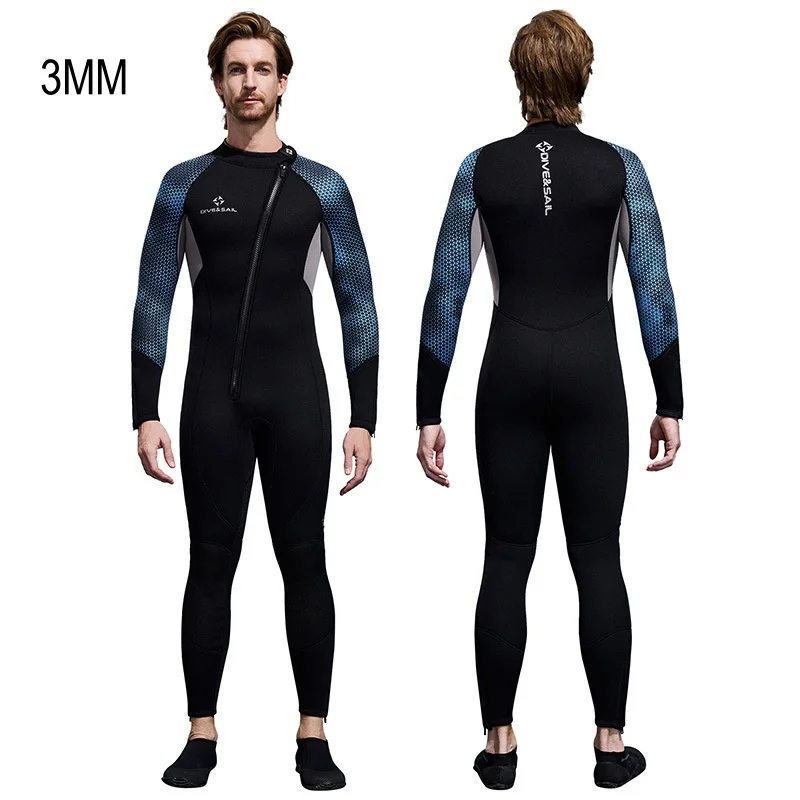 3MM Men Full Body Scuba UnderWater Hunting Spearfishing Kayaking Swim Diving Suit Neoprene Keep Warm Drifting Snorkeling WetSuit