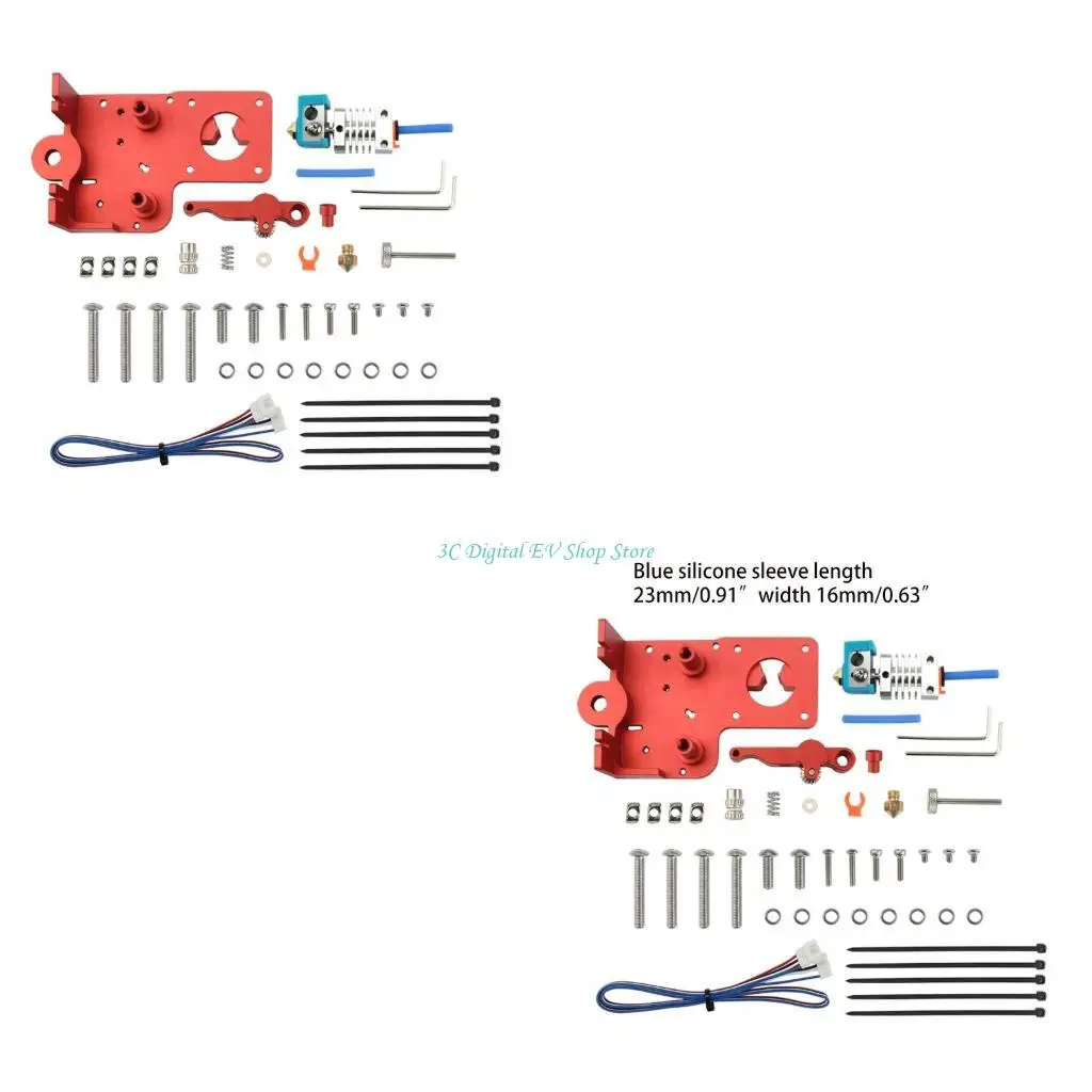 

E74D Upgraded Dual Gear MK8 Extruder Double Pulleys Direct Aluminum Extruder Fixing