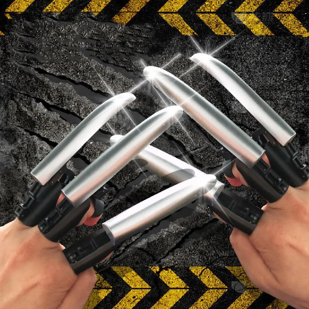 3pcs Creative Anime Cosplay Wolf Claws Fingers Wear Retractable Plastic Claws Cool Folding Mechanical Fingers Antistress Toy