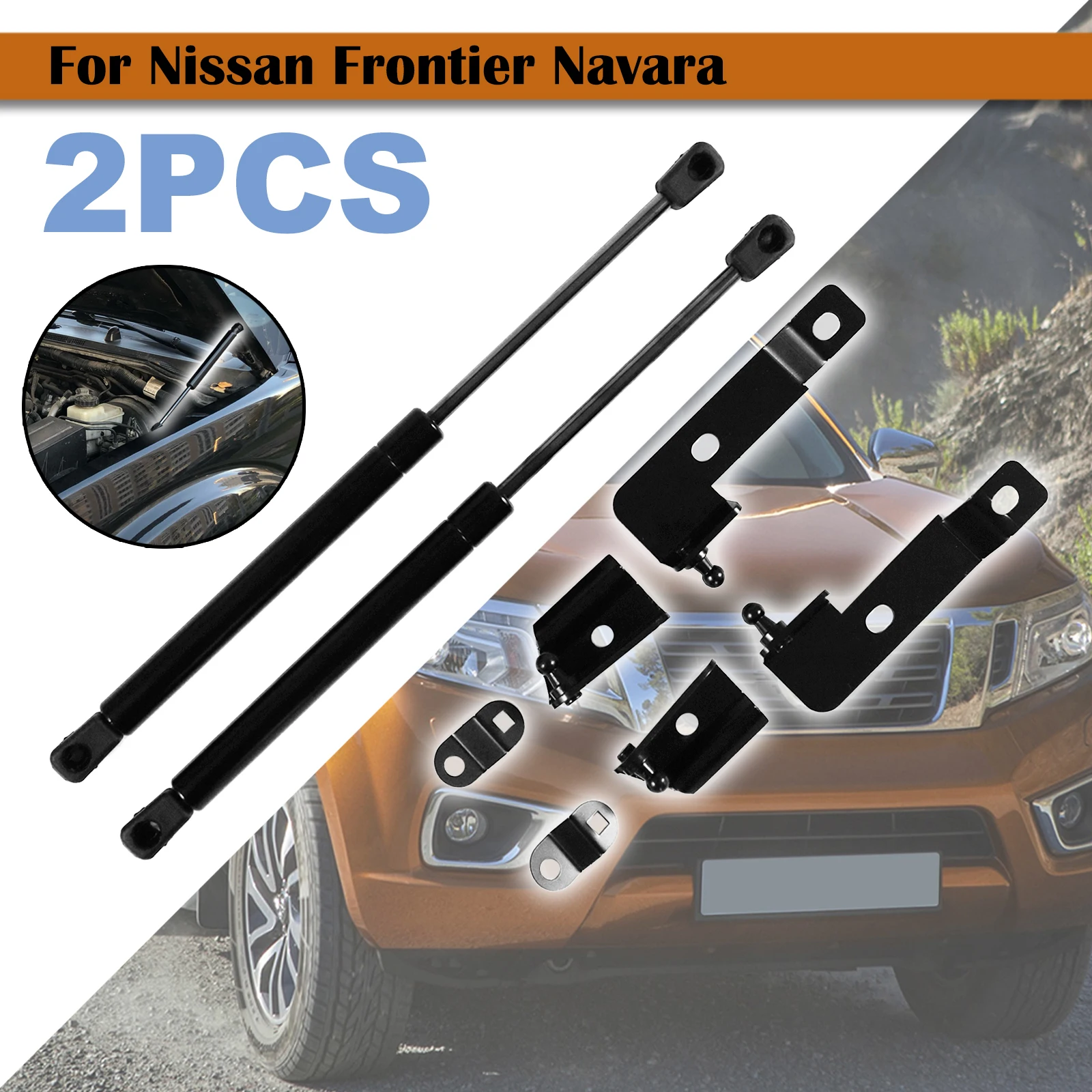 2pcs Front Hood Struts For Nissan Frontier Pathfinder R51 Navara D40 Suzuki Equator Bonnet Holder Gas Spring Lifters Supports