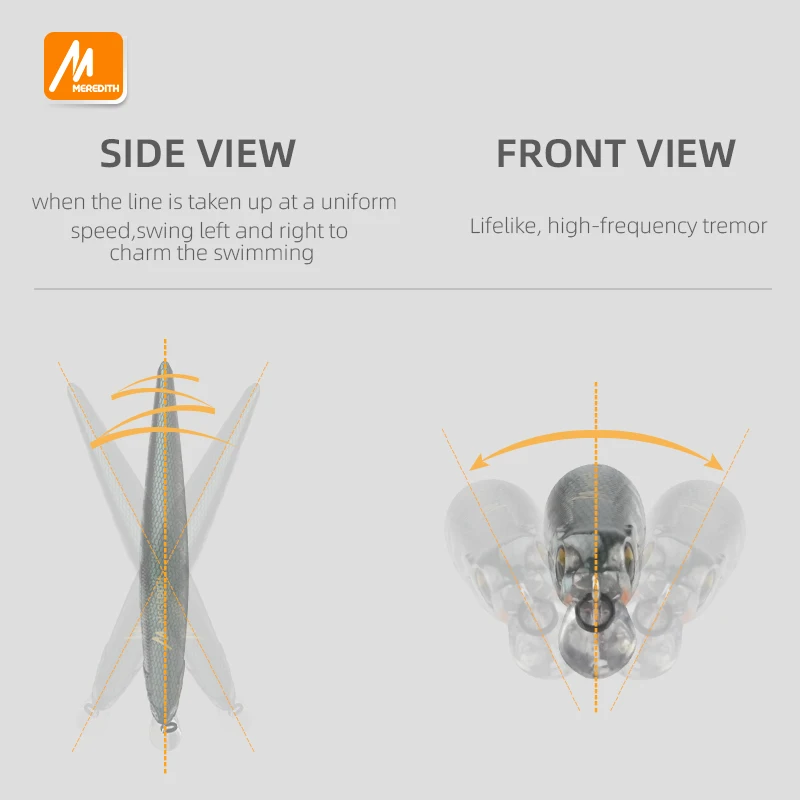MEREDITH ORBIT-110SP 궤도 자기 시스템 최고 낚시 미끼 미노 Wobbler 품질 낚시 태클 후크 낚시