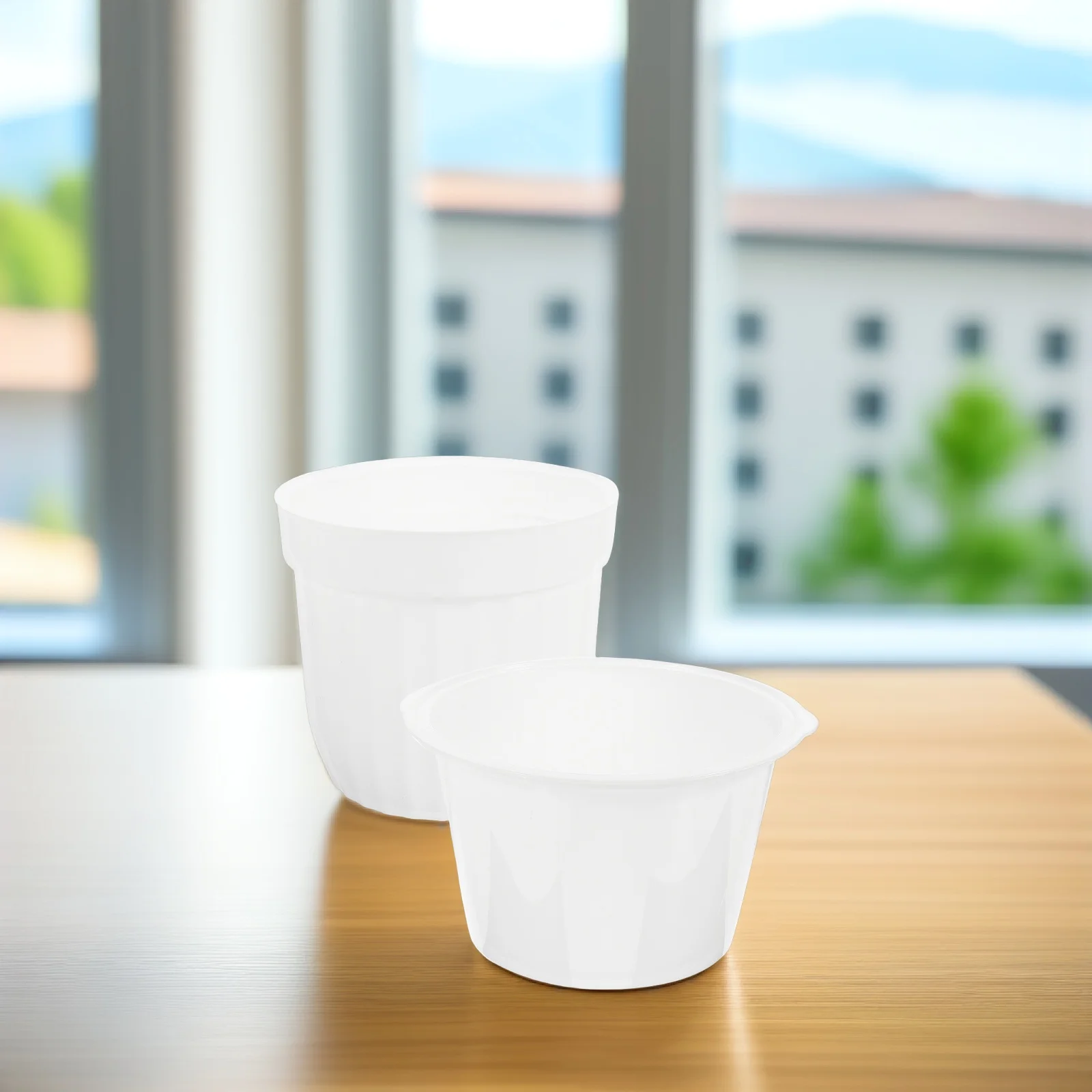 

2 Pcs Self Watering Flower Pot Decorative Plastic Planter Plants Storage Succulent Flowerpot Balcony Desk Room