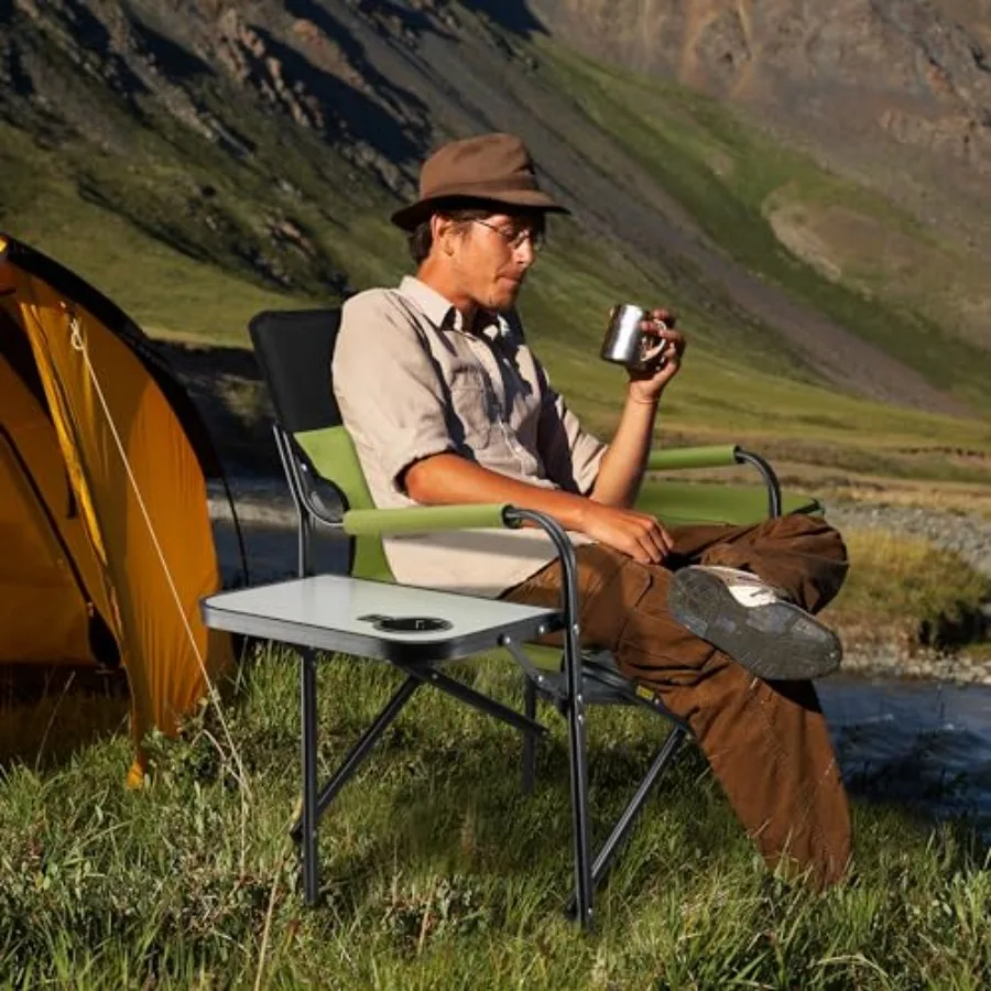 كرسي تخييم عالي التحمل قابل للطي مع حقيبة تبريد مدمجة للمغامرات الخارجية: مثالي للتخييم الخلفي وصيد الأسماك في الحديقة والنزهات #2