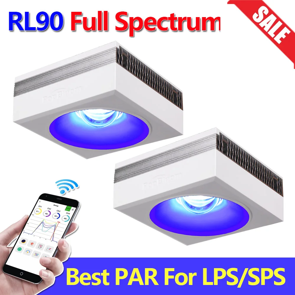 PopBloom-WiFi Marine Aquarium Light Full Spectrum, Smart Saltwater LED Aquarium Lamp for 180-240cm LPS/SPS Fish Tank Light