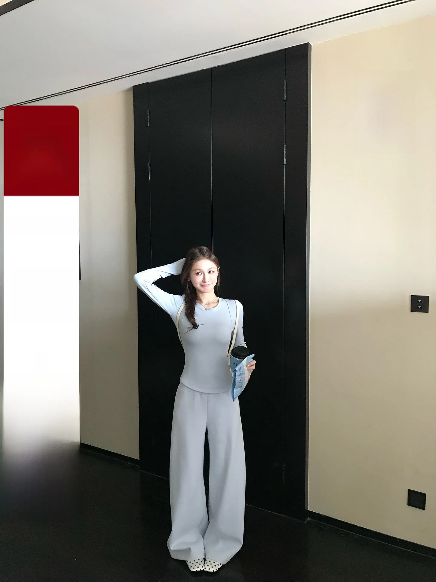 

Skk Store Winter Thiened Floing Base irt And Pants Set High Waist Long Pants round Ne Long Sve Color Casual ...