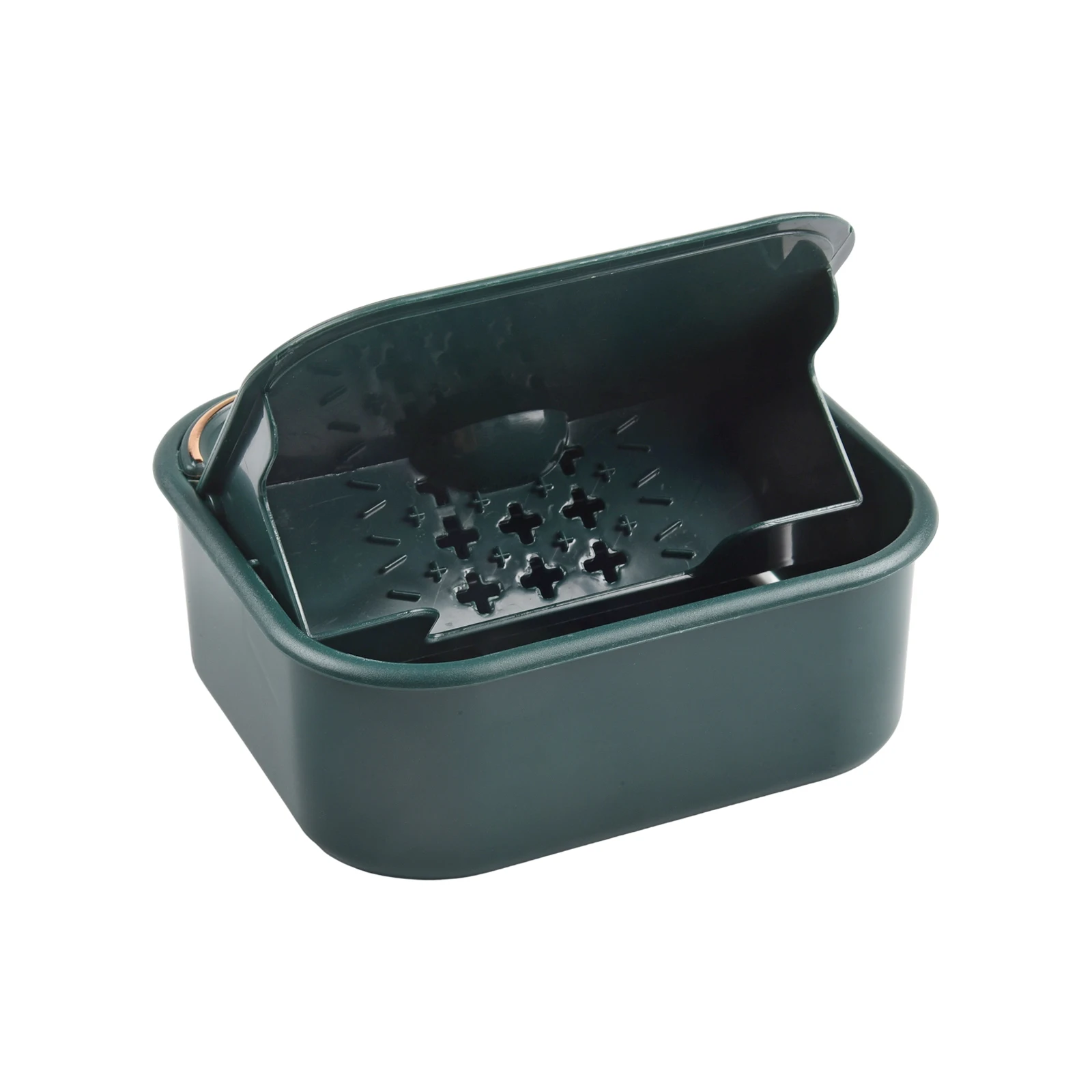 

Dustproof Soap Box Punch-free Soap Holder Efficient Water Drainage Flip Top Design Punch-free Design Bathroom Organization