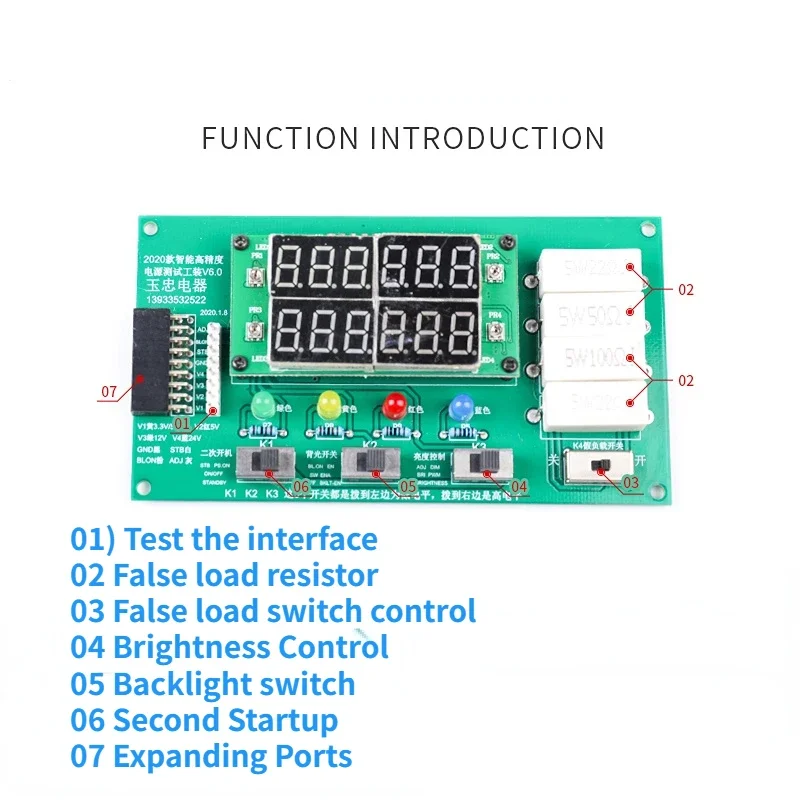 Placa de fonte de alimentação multifuncional para tv lcd, ferramenta de teste para reparo de fonte de alimentação, ferramentas especiais, controle de display digital