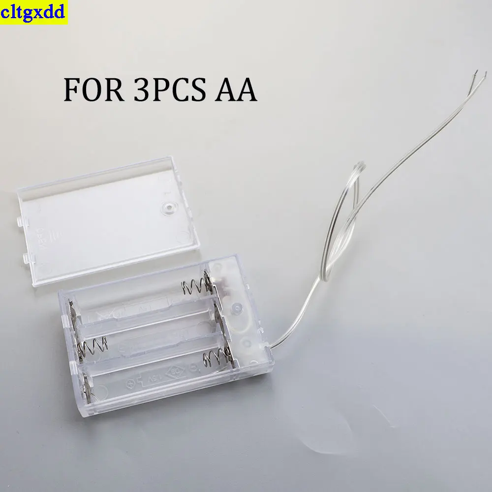 cltgxdd 1 piece transparent tape cover battery box AA/AAA battery holder storage box DIY lead strip open/close 1/2/3/4 slot