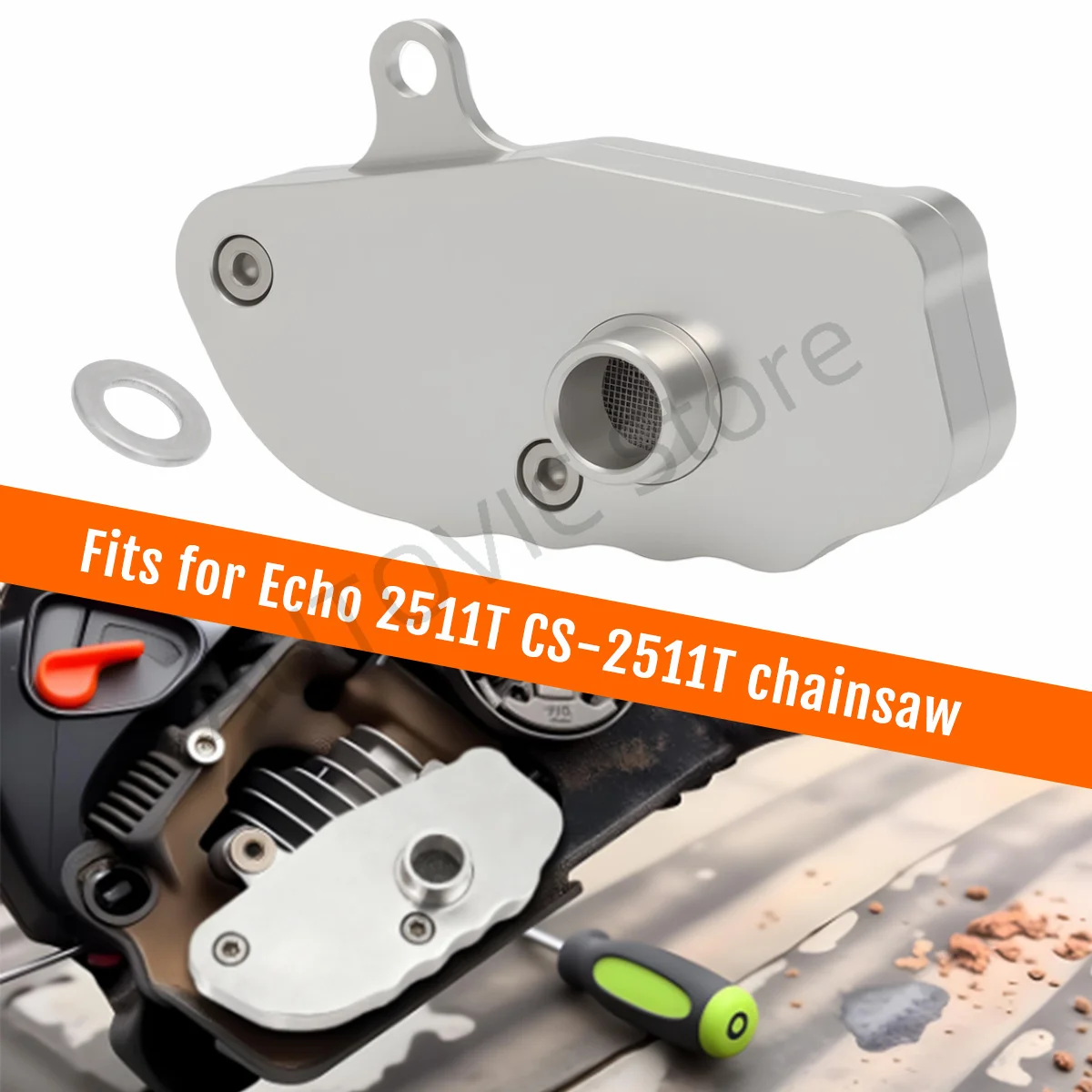 Couvercle d'échappement pour silencieux de Performance de tronçonneuse, pour Echo 2511T Port Echo CS 2511T, 2.0