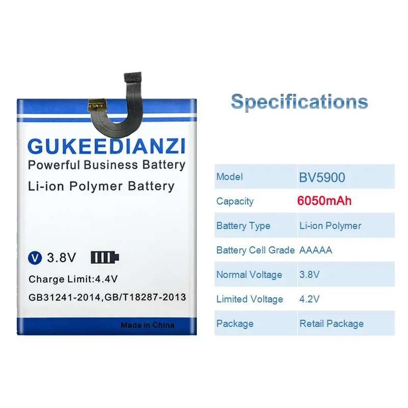 بطارية الهاتف المحمول BV5900 بقدرة 6050 مللي أمبير في الساعة لهاتف Blackview BV5900 #3