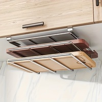 Stainless Steel Double-Layer Kitchen Storage Rack – Cutting Board, Drainer, and Household Organizer Underneath the Cabinet
