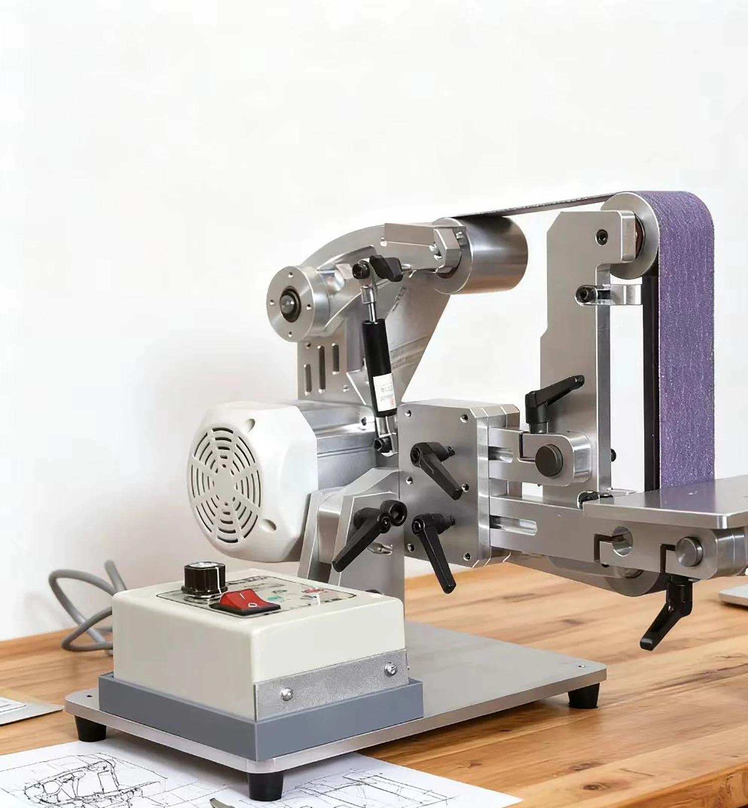 Large industrial grade belt machine metal woodworking grinding vertical and horizontal dual purpose