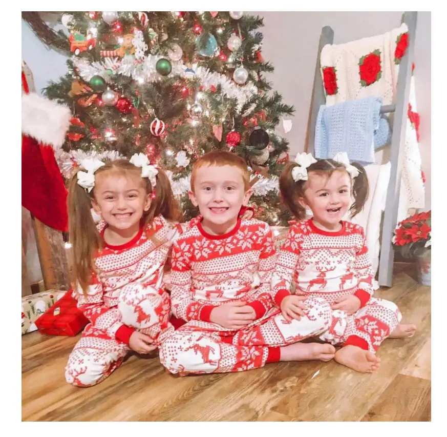 2025 neue Familie Weihnachten Pyjamas Mama Papa Kinder passende Kleidung Set Baby Strampler Pjs weiche lose 2-teilige Anzug Homewear Weihnachten Look – Detail 9