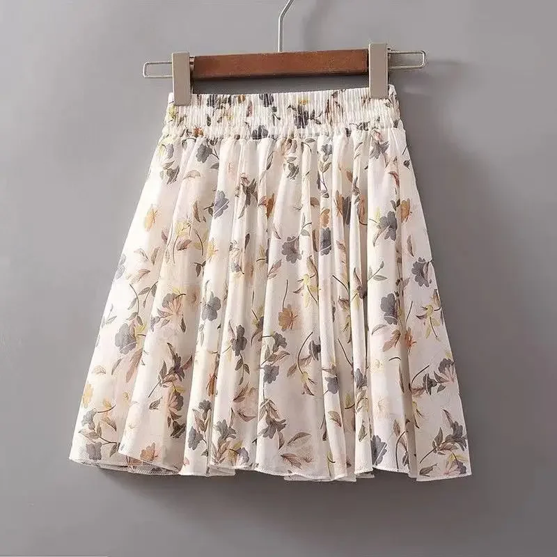 

Floral Women's Chorts Skirt Short Chiffon Female Skirts Chic And Elegant Summer 2025 V Stylish Cheap Aesthetic Y2k Vintage Trend