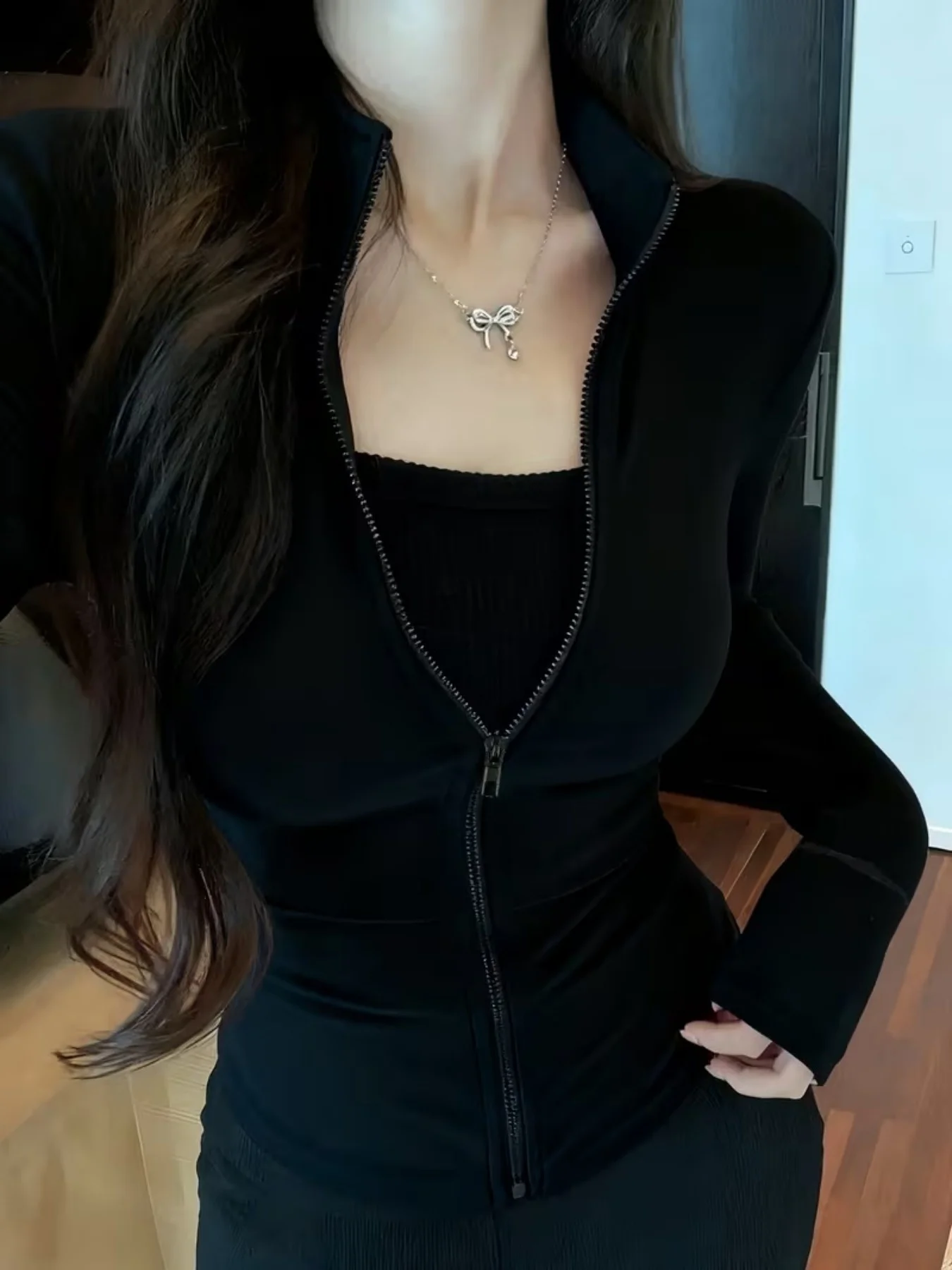 

Fitness Training Outdoor Running and Cycling Jacket Cardigan Trendy Fitness Clothing for Women All-Season Versatile Korean Style Top Ins Style New Long-Sleeve Sports Jacket Women's Slim Fit Elastic Casual Yoga Wear Long-Sleeve Top