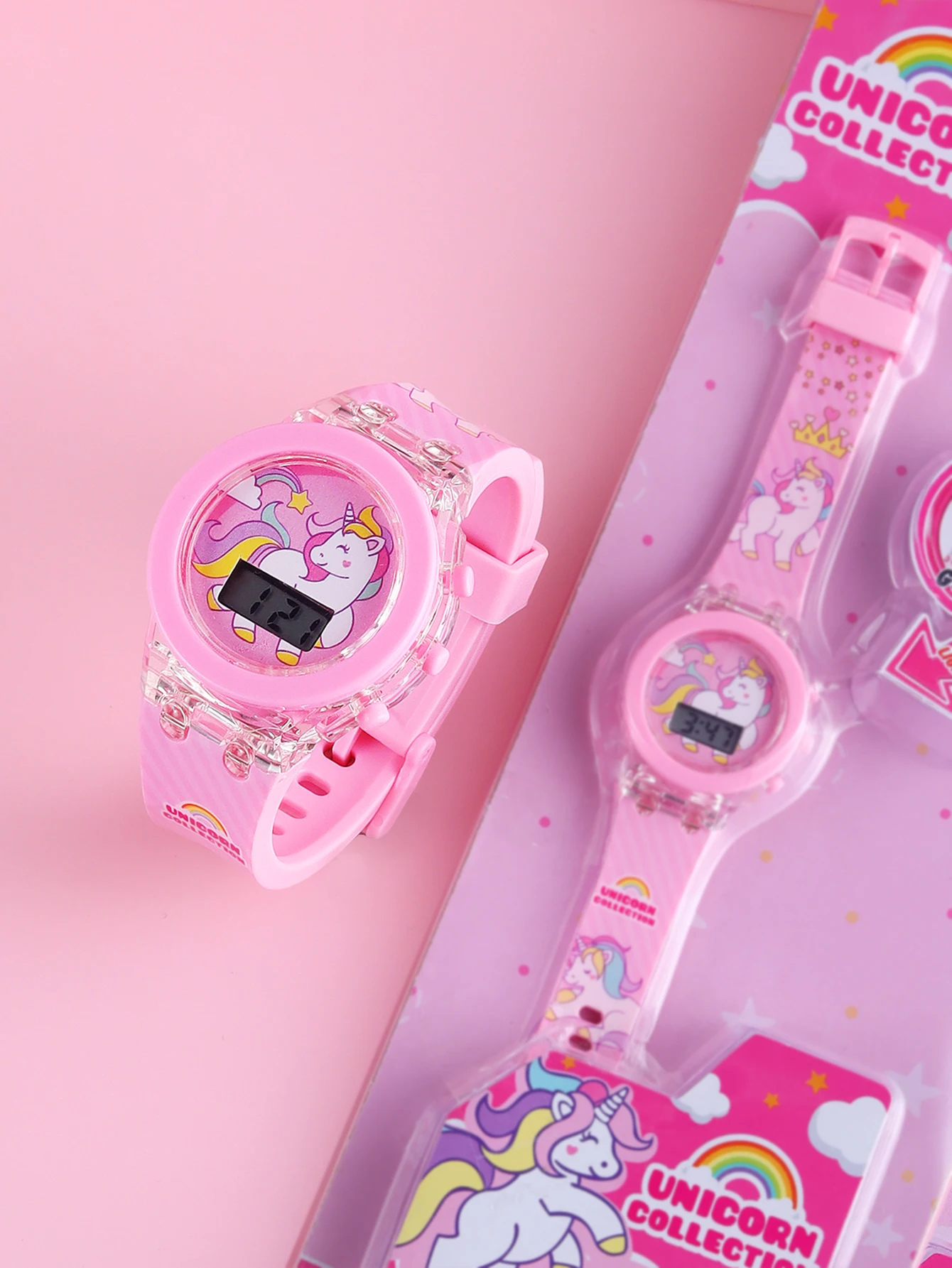 Set di braccialetti per orologi elettronici sportivi multifunzionali a colori elettronici che si illuminano al buio per bambini per studenti