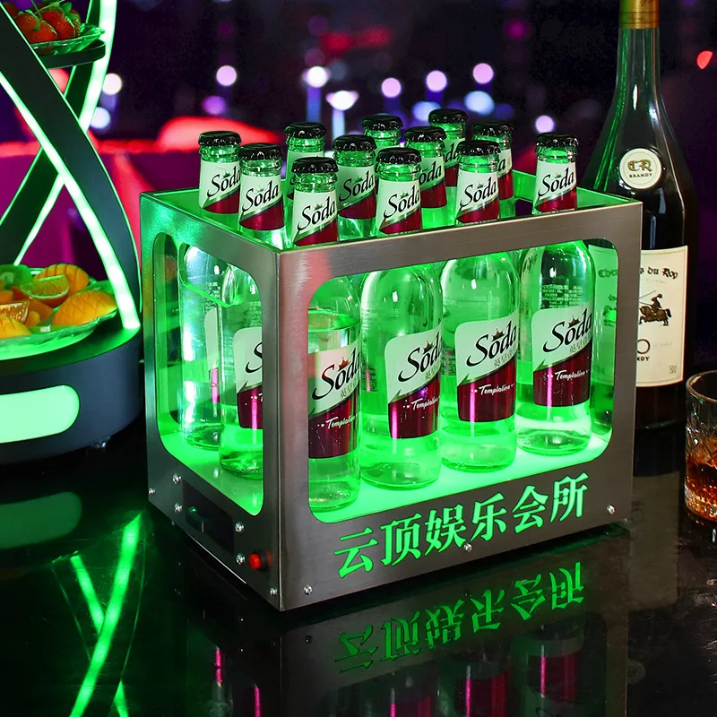 

Bar luminous ice bucket stainless steel champagne beer frame ktv anti-drop ice bucket night wine frame 12 ice buckets