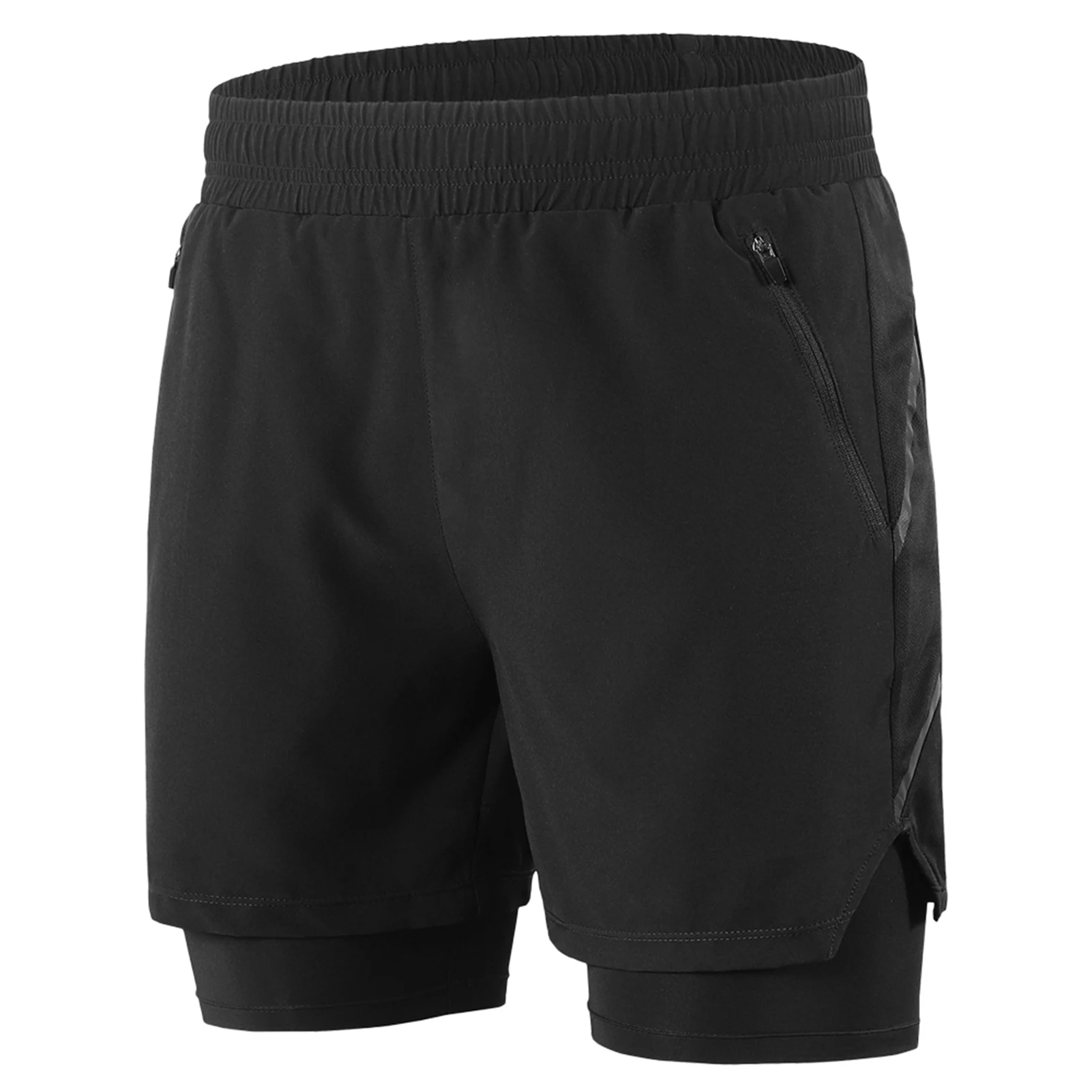 

jogging shorts Men 2 in 1 Running Shorts Quick Drying Breathable Active Training Exercise Jogging Cycle Shorts