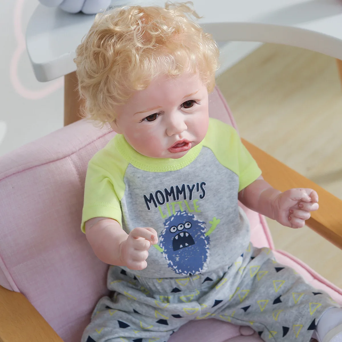 56cm Saskia Newborn Baby Doll Reborn Sleeping Accompany Soft Silicone Hand Rooted Hair Washable Doll Toy Birthday Christmas Gift